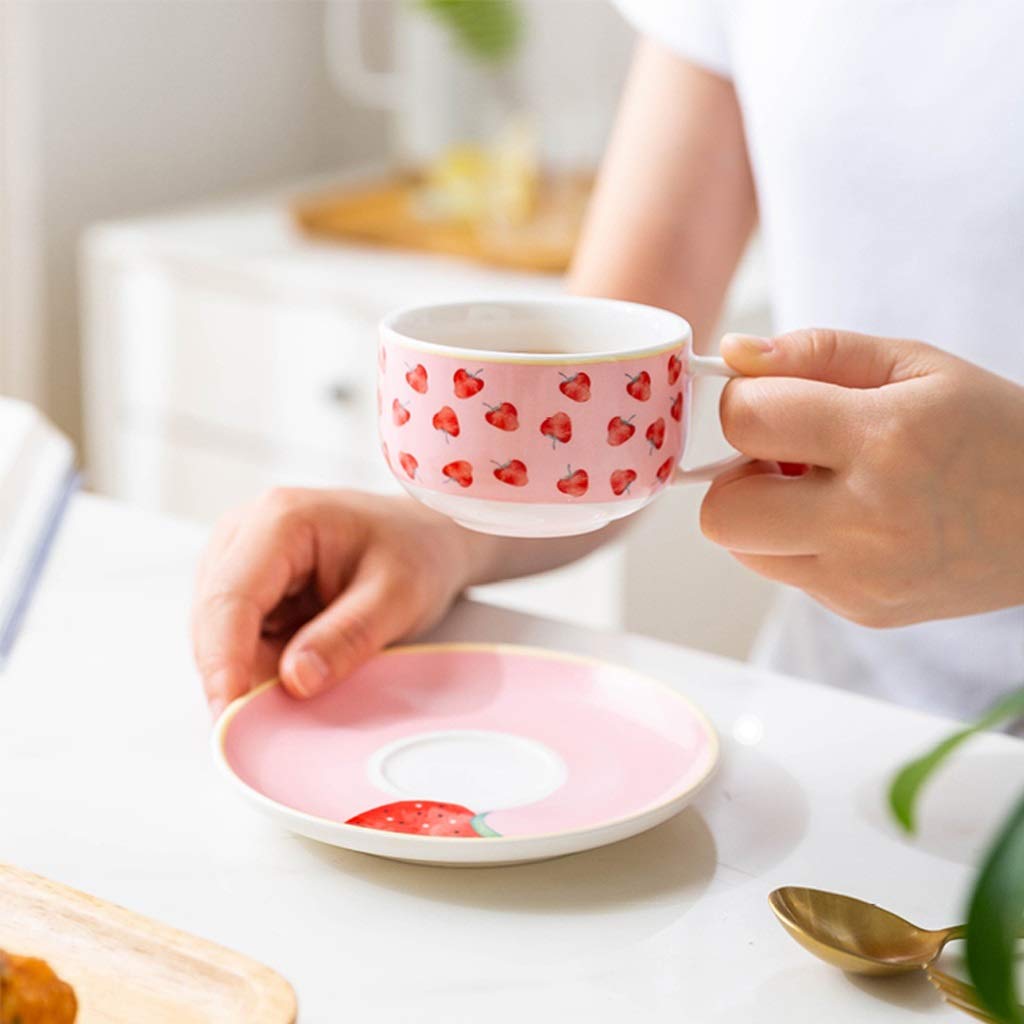 Kaffeebecher, farbige Kaffeebecher – Keramik-Steinzeug-Tee, Becher Keramik glänzend Cappuccino-Tassen mit Untertassen, Porzellanbecher für Kaffeespezialitäten/Latte/Café Mokka/Tee,