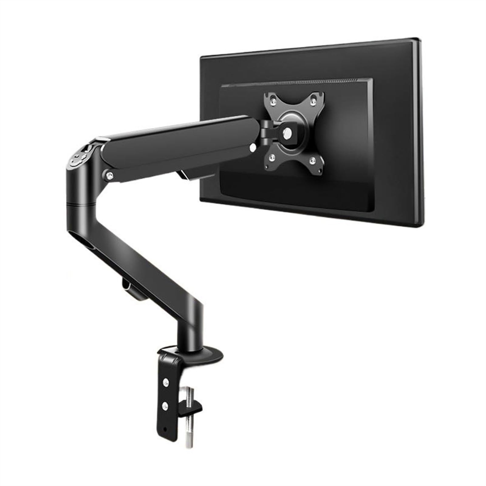 Aioneer Monitor Arm Single Monitor Arm Fits 17-30" Screens Within 19.8 Lbs, Adjustable Gas Spring Monitor Desk Mount With C-Clamp & Grommet Base, Max 100X100Mm Monitor Mount Arm-Black