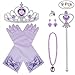 Produktbild Vicloon Prinzessin Kostüme Eisprinzessin Set of 9, ELSA Handschuhe, Pfirsichherz Krone , Zauberstab, Halskette, Ring, Ohrring (Lila)