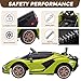 TOBBI Electric Ride On Car Toy for Kids to Drive, 12V Battery Powered Licensed Lamborghini SIAN with Parent Remote Control for Toddlers 3-6 Years w/Functions Spring Suspension/Horn/LED Lights-Green