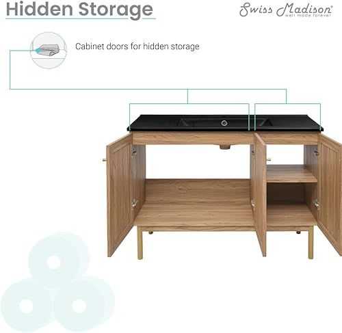 Vista 217 de Swiss Madison Classe - Lavabo de baño de roble de 24 pulgadas incluido