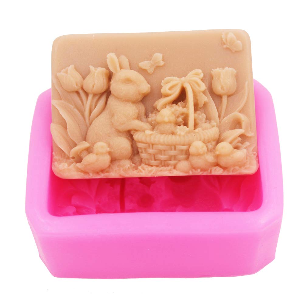 LC Rabbit Silicone Moulds Handmade Soap Molds Silicone Soap Mould Soap DIY Mold for Baking Cake, Chocolate