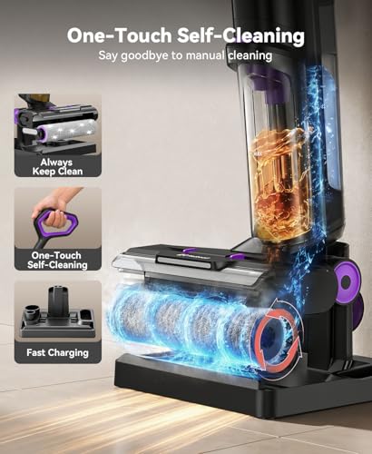Image of Wet Dry Vacuum Cleaner 20,000Pa,50Mins Runtime Cleaning Area 3013ft,Cordless Vacuum Cleaner, Cordless Vacuum and Mop All in One,Self-Cleaning for Hard Floors Sticky Messes and Pet Hair H15Set