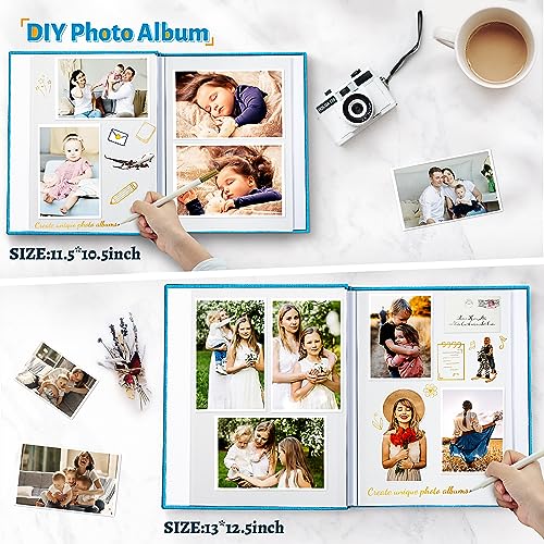 Image of Artfeel Photo Album Self Adhesive Scrapbook,120 Pages Large Photo Book for 4x6,5x7,8x10 Pictures,DIY Album for Baby Wedding Family Travel Birthday,with Metallic Pen and Scraper