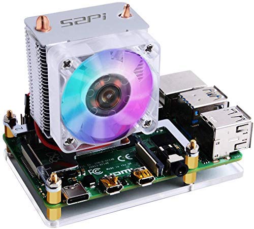 GeeekPi 4pcs Raspberry Pi 4 Quiet Fan, Raspberry Pi Cooling Fan 40x40x10mm 4010 Fan DC 5V Brushless CPU Cooling Fan Cooler Radiator for Raspberry Pi 4 Model B, Raspberry Pi 3B+/3B/2B (Multi-Colored)