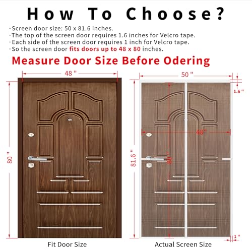 CHIYUNS White Screen Door Mesh Magnetic Closure Heavy Duty 48 x 80 inch, Self Closing Fiberglass Mosquito Net with Magnet for Doors, Bug Fly Screens Curtain for Doorway, Keep Bugs Out, Pet Friendly by CHIYUNS - Image 6