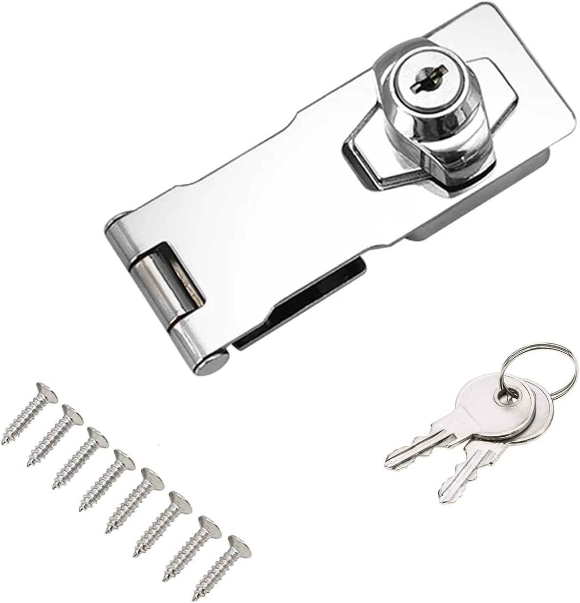 Heavy Duty Locking Hasp and Staple with Keys Padlock Cupboard Shed