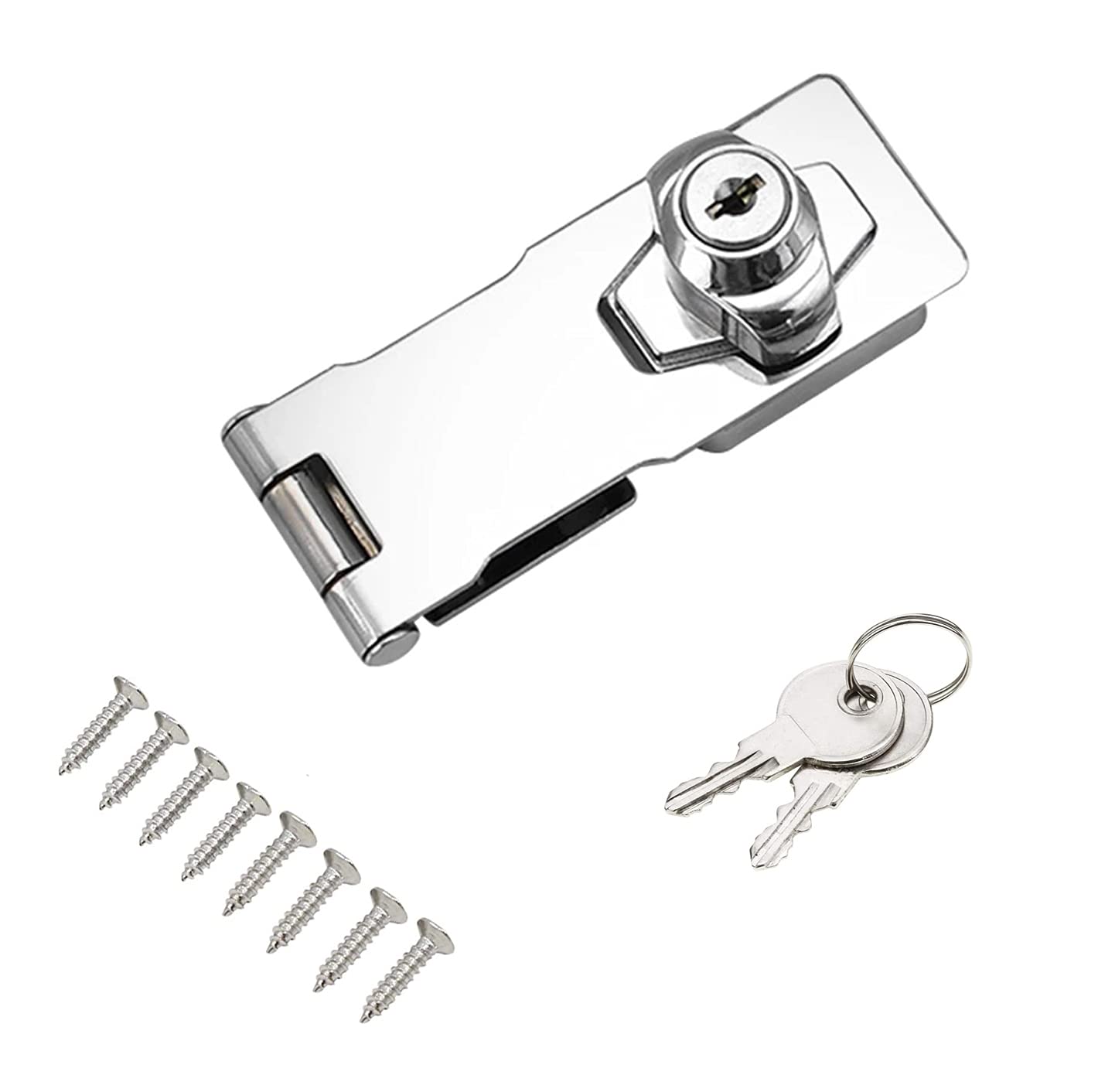 Heavy Duty Locking Hasp and Staple with Keys Padlock Cupboard Shed Garage Lock - 4"