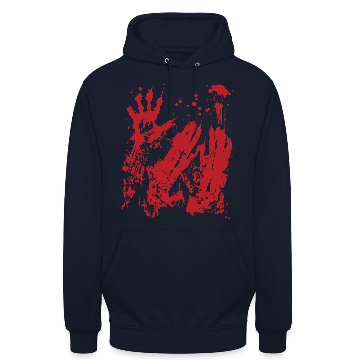 Felpa con cappuccio per costume di Halloween con mani sanguinate