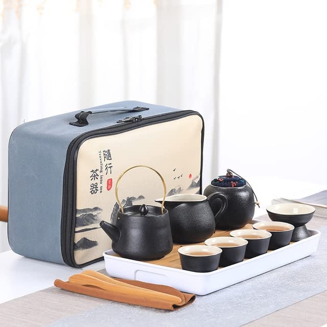 Przenośny ceramiczny zestaw do herbaty chińska herbata kung fu czajniczek podróżny na zewnątrz herbata filiżanka do herbaty z torbą kubek do herbaty ceremonia herbaty kubki na prezent