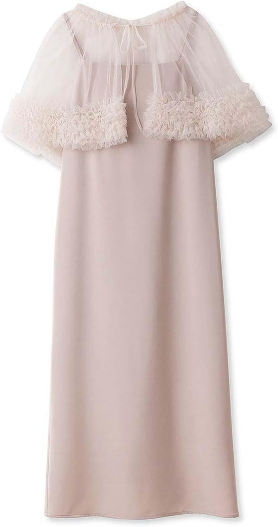 Amazon.co.jp: [ファーファー] チュールケープ付きロングドレス  