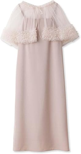 Amazon.co.jp: [ファーファー] チュールケープ付きロングドレス 