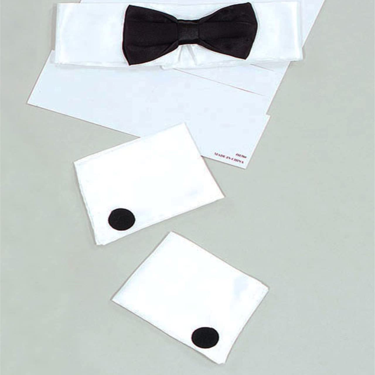 LORD CIG Stripper Accessory Set 3 Pieces Include A White Collar Attached Black Bow Tie And White Cuffs With Black Buttons For Men Costume Fancy Dress Party Accessories (Pack Of 1) (Men stripper) - Image 4