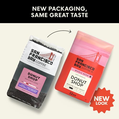 Image of San Francisco Bay Whole Bean Coffee, Donut Shop (32 oz Bag), Medium-Light Roast Coffee Beans