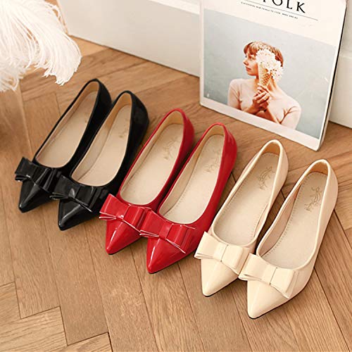 LYYSKY Women Sweet Bownot Pointed Toe Ballet Flat Shoes Casual Slip On Single Shoes4