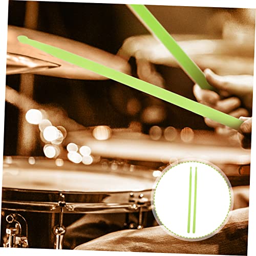 Baquetas luminosas TOYANDONA, 2 piezas, verde fluorescente, con punta de nailon, para batería, práctica y conciertos miniatura 6