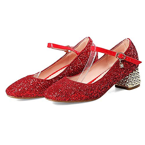 Children Girl Casual Shiny 4.5cm High Heel Shoes Closed Toe Hook And Loop Buckle Party Wedding Princess Girl Sandals3