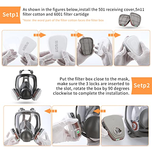 Dbyusb 19In1 Reusable Full Face Respirator Dust-Proof Face Cover,Full Face Cover,Protect Against Gas,Paint,Dust,Chemicals And Other Work Protection #TOP5