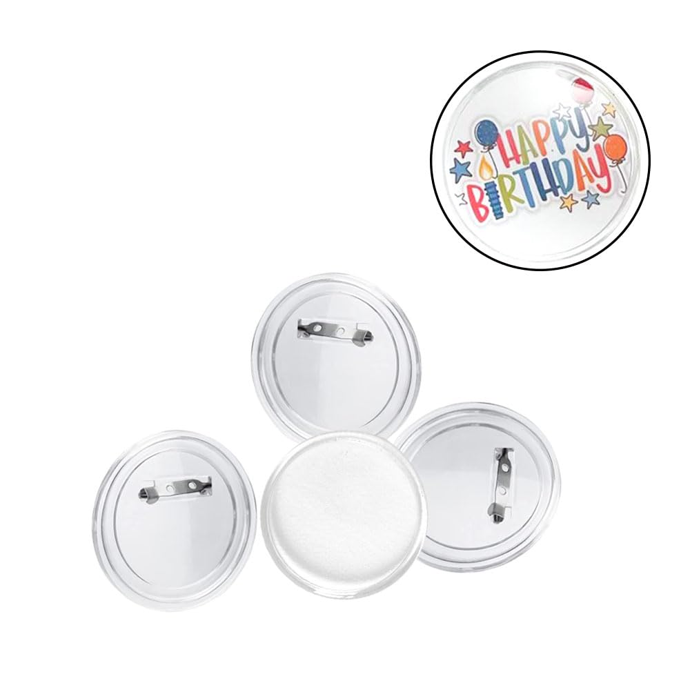 30 Spille Personalizzabili Acriliche - Diametro 60mm, Trasparenti, Per Decorazioni E Artigianato - Foto 5