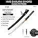 HMS Japanese Samurai Katana Training Sword, Iron Alloy Tsuba, Hand Made, Aluminum Alloy, Full Tang, Unsharpened