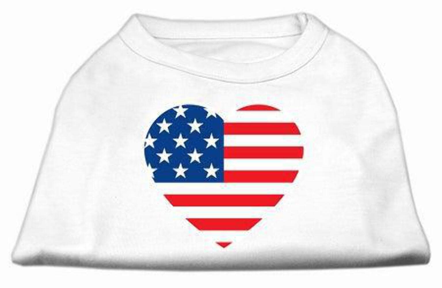 Mirage American Flag Heart Screen Print Shirt, XX-Large, White