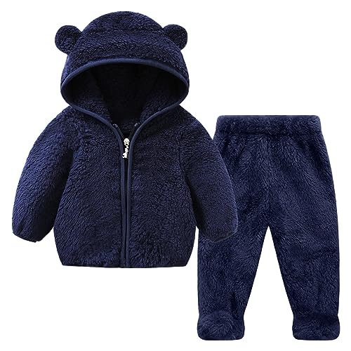 AIMISYOU Infant Jacket Pants 6 9 12 Months Baby Boys Girls Winter Coats Warm Flecee Clothes