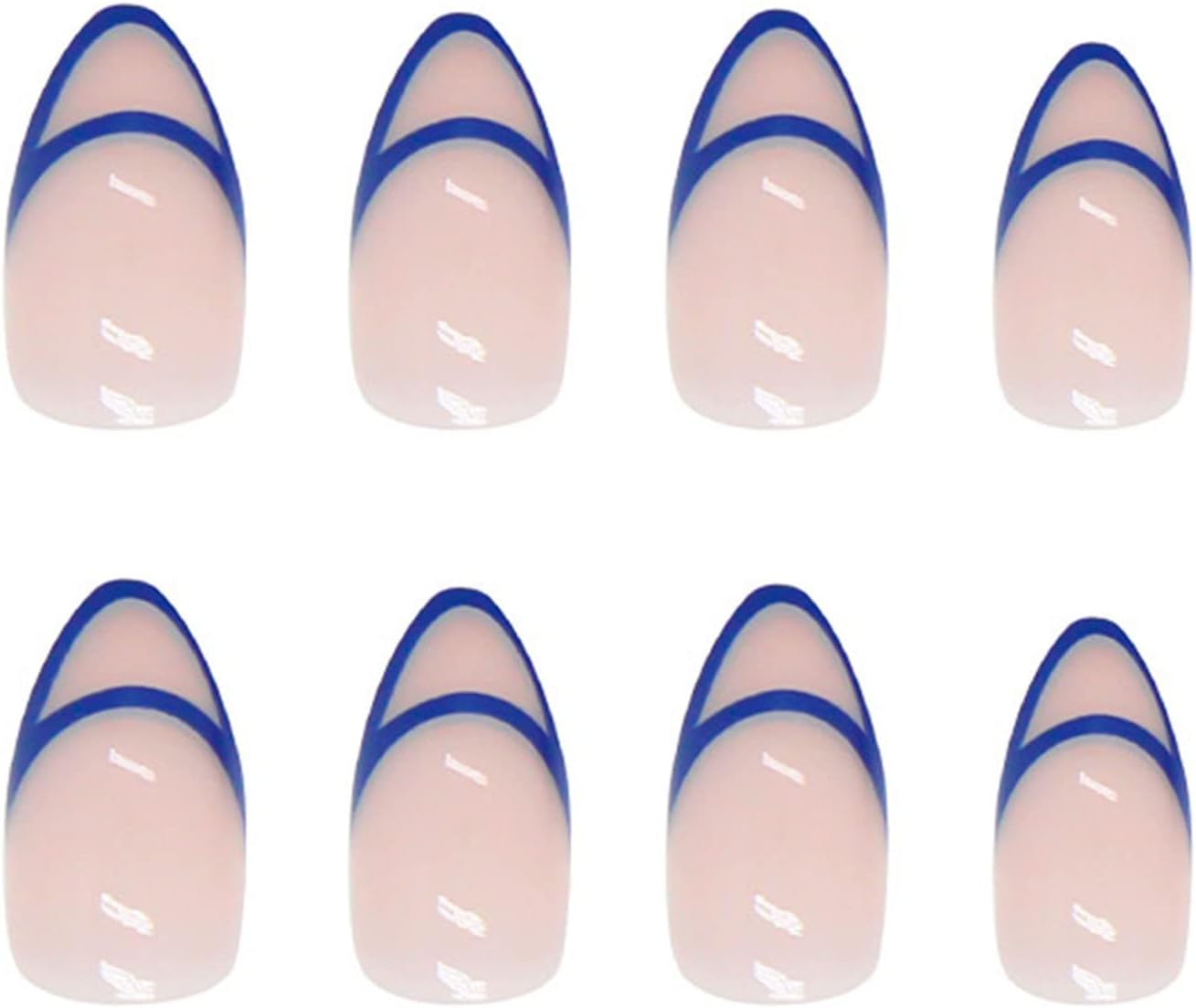 Short Almond Nail Patch Wearable Nail Patch Fake Nail Piece Finished Nail Patch Nail Piece Finished with Waterproof Adhesive 1ml Foil Transfer Kit : Beauty & Personal Care