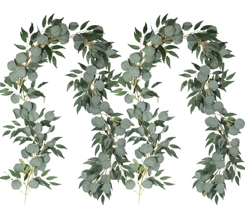 RECUTMS 2Pack Artificial Eucalyptus Garland with...