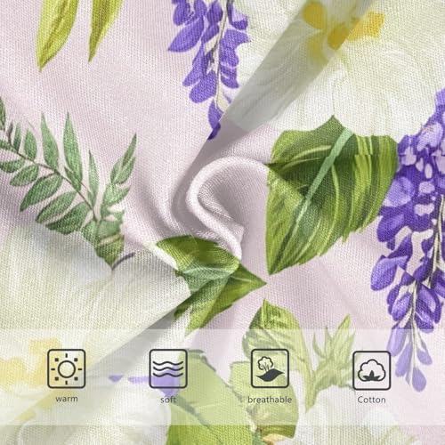 Cotton Toddler Girls Underwear Purple Wisteria White Hibiscus Flowers Girl Panties Cute Fun Kids Undies Briefs 2t3