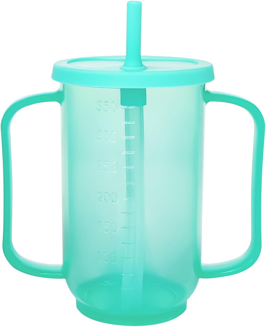 Adult Sippy Cups for Elderly, 12oz Spill Proof Cup with 2 Handles Plastic Elderly Sippy Cup with Straw and Lid, Suitable for for Seniors and Adults, Great for Water, Milk, and Soup