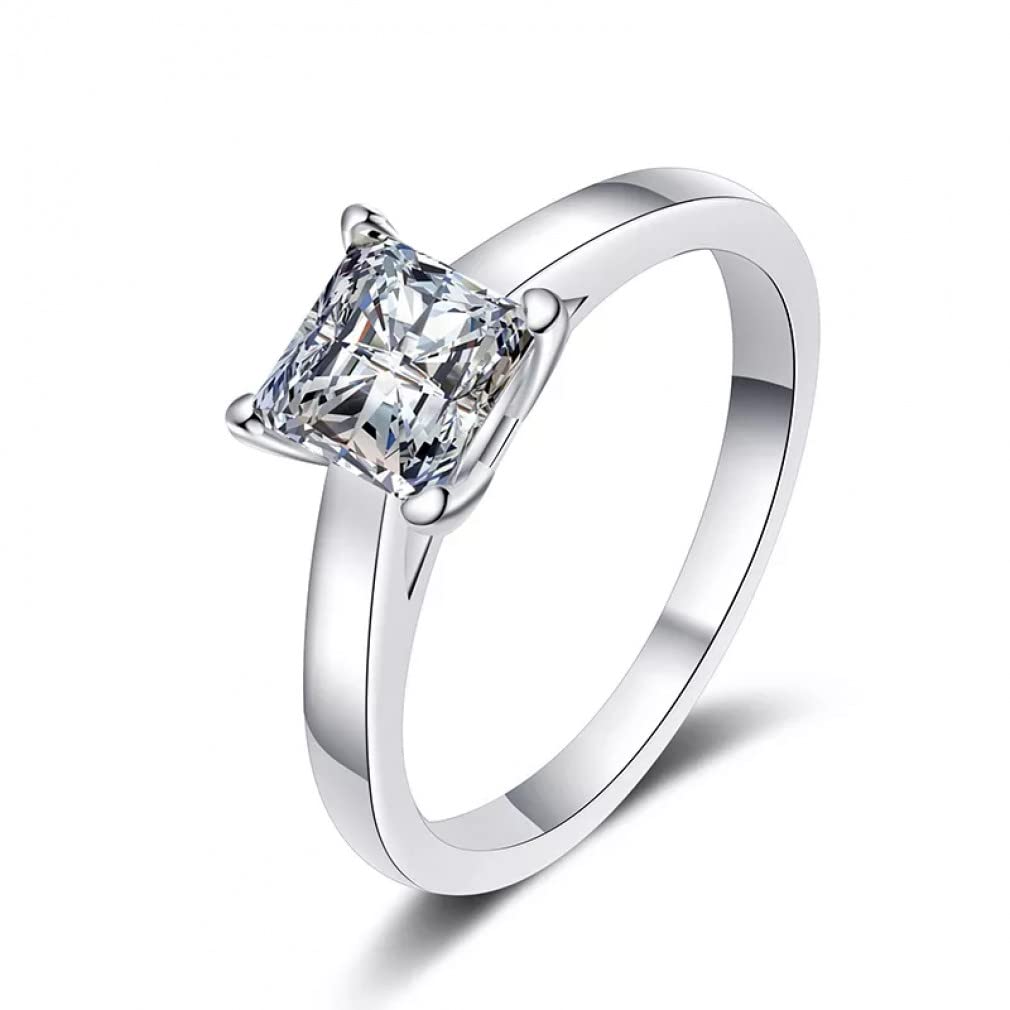 1/2 Karat D Color Square Moissanite Ring für Frauen S925 Silberschmuck Super Sparkle Wedding