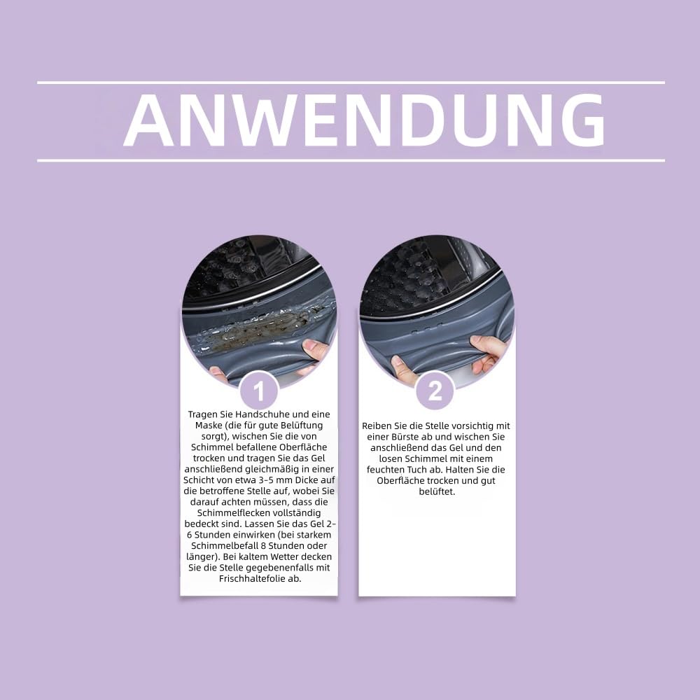Nuroclean Leistungsstarkes Reinigungsgel - Für Waschmaschine, Bad, Küche - Schnelle Reinigung, Tiefenreinigung in Fugen, Schimmel & Flecken entfernen