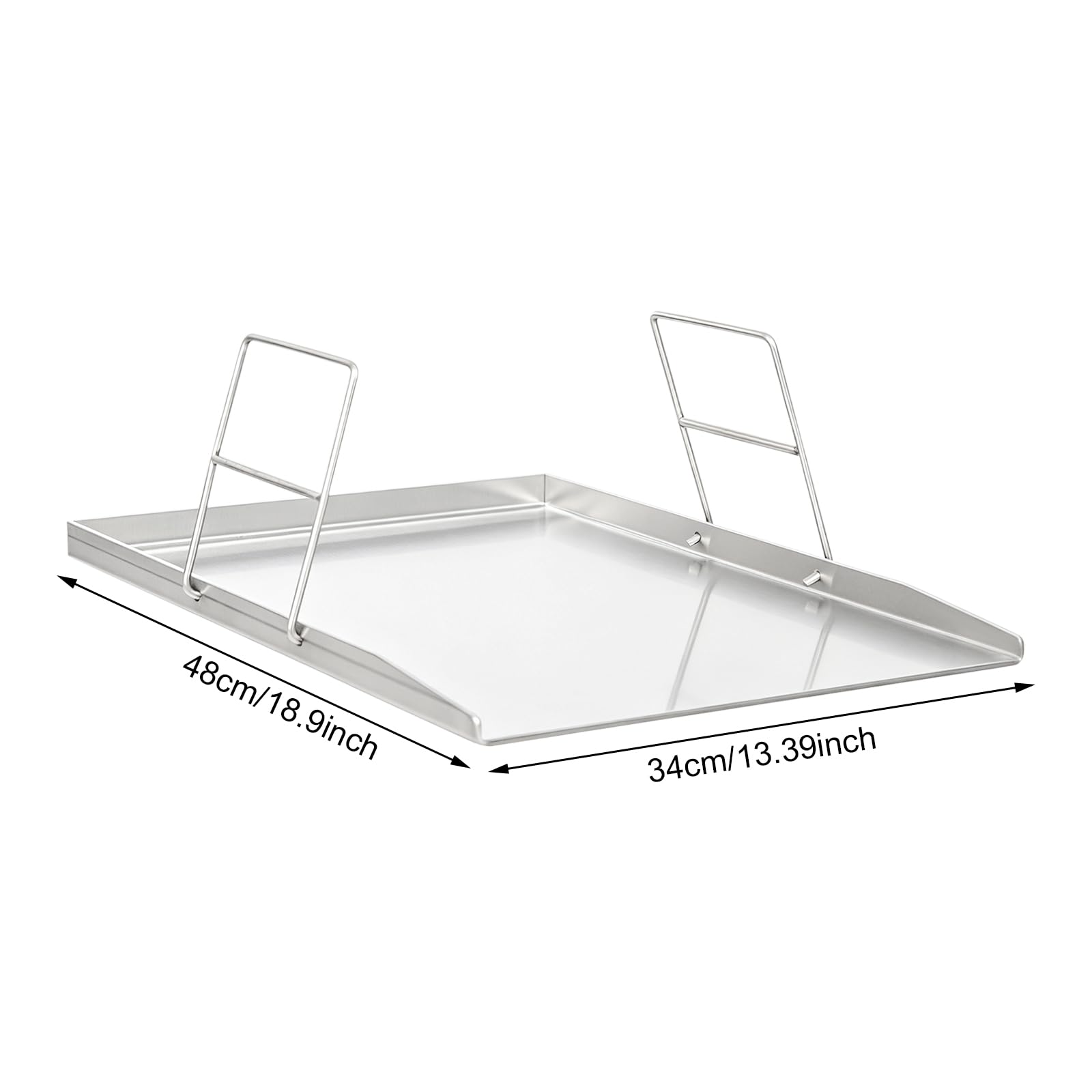 Piastra in acciaio inox, 48 x 34 cm, per forno, barbecue
