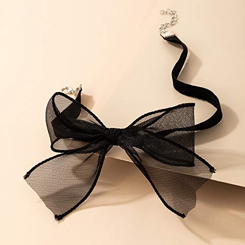 Asphire Sexy Black Lace Bow-knot Collar Choker Necklace Soft Velvet Suede Choker Tie Cravat Jewelry Gift for Women Teens Girls3