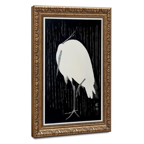 Héron blanc sous la pluie Koson pour un bureau zen et élégant