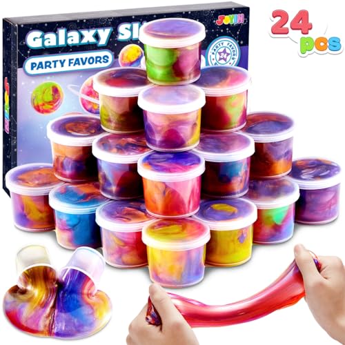 JOYIN Slime Party Favors, 24 Pack Galaxy Slime Cup Party Favors Slime para Niños- elástico, no pegajoso, Libre de Suciedad, Alivio del estrés, y Seguro para Las niñas y los niños