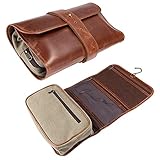 Hanging Toiletry Bag for Men & Women, Leather Toiletry Bag for Men, Mens Toiletry Bags for Traveling, Hanging Travel Toiletry Bag, Mens Travel Bag Toiletry, Dopp Kit Shower Bags for Men MOONSTER®
