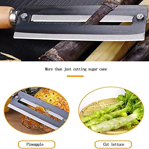 Image of P-PLUS INTERNATIONAL Planer Knife, Pineapple Pineapple Peeling Knife, Sugarcane Peeling Knife, Iron and Natural Non-Slip Wooden Wood Straight Handle Anti-Slip Knife (Pack of 1)