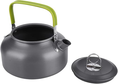 Miniatura 6 de nwejron Tetera de picnic de resistencia, 27.1 fl oz, aleación de aluminio, ligera y práctica, hervidor de agua al aire libre, para camping, hogar,