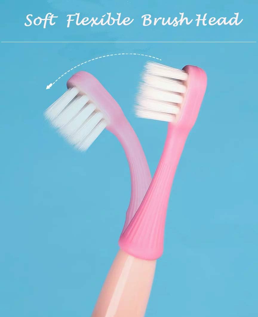 newrichbee 6 Packs Kids Toothbrush,Lovely Little Mushroom Extra Soft Bristles Toddler Toothbrush for 1-3Years Old (Pink& Yellow &Blue)…