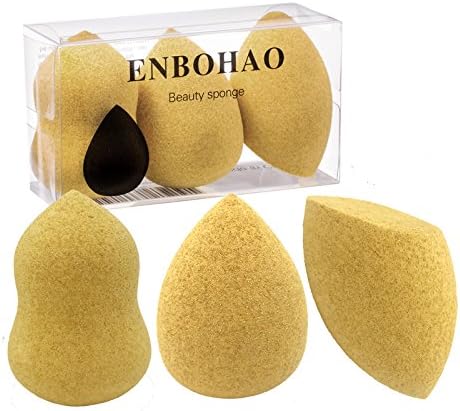 Beauty Makeup Sponges, Foundation Blender set Multi Shape Sponges Cosmetics blending Beauty Sponge blender With Plastic box (Gold)