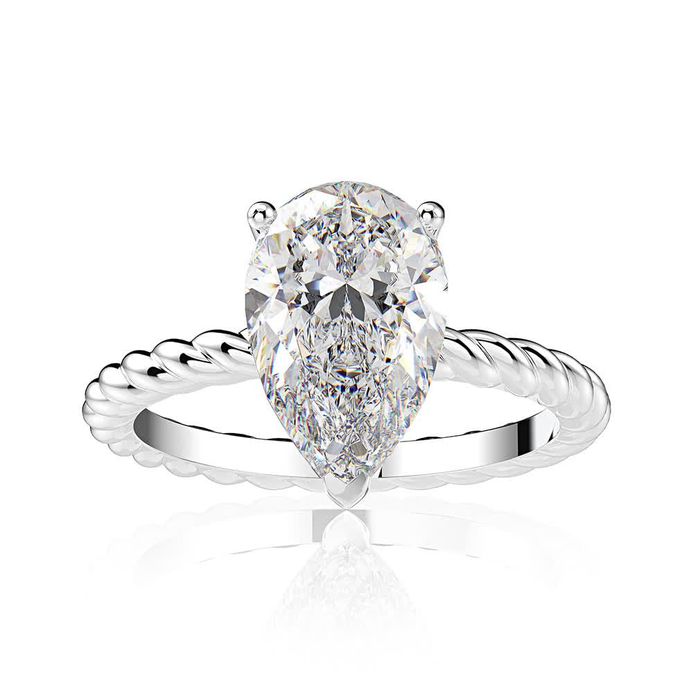 Simple and fashionable diamond rectangular chamfered flat 8 * 10 high carbon diamond 4 carat ring