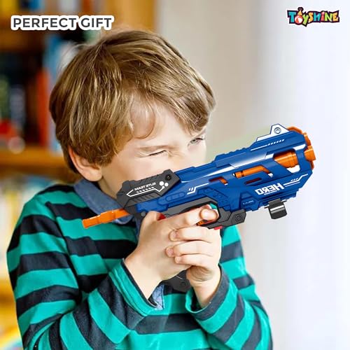 Image of Toyshine Easy to Shoot Foam Bullet Blaster Gun Toy with 8 Pc Soft Bullets Shooting Fun Outdoor Toy for Little Kids - Blue