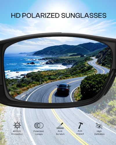 Image of DUCO Polarized Wraparound Fitover Glasses Wear Over Sunglasses for Men Women UV Protection Sun Glasses 8954