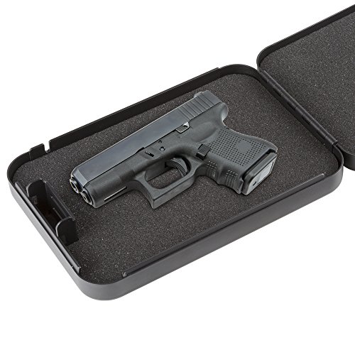 Stalwart Portable Gun Safe – Top Opening Personal Steel Travel Combination Lock Box With 1500 Pound Test Tether Cable For Car, Desk Or Home #TOP1