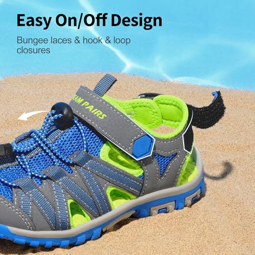 Image of DREAM PAIRS Boys Girls Closed-Toe Outdoor Summer Water Sport Sandals for Toddler /Little /Big Kid