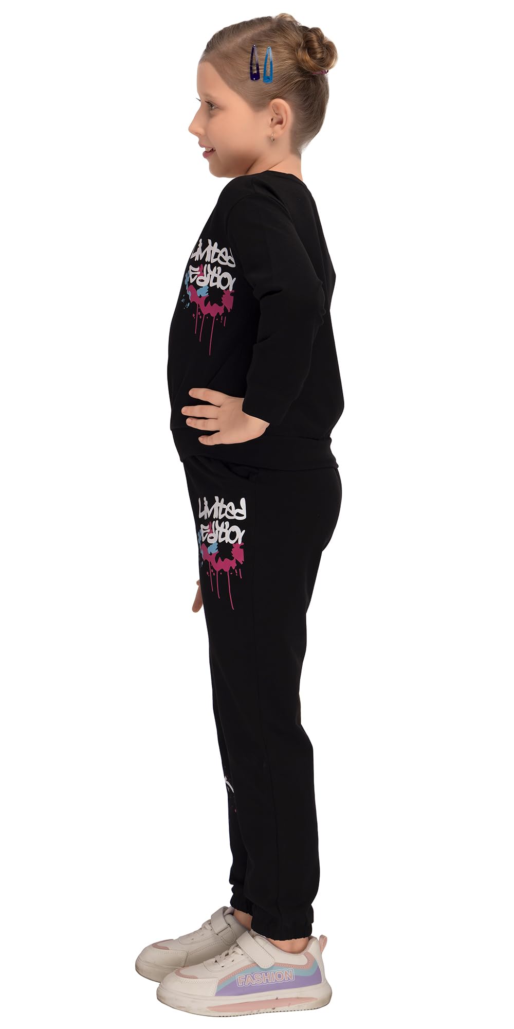 Laughing Kids Black Full Sleeves Track Night Suits For Girls LK-TR-25077 (9 to 10 Years) 2