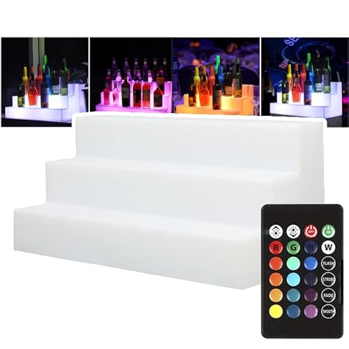 XINGma Espositore per Vino A LED, con Luce A LED (7 Colori) + Telecomando, Portabottiglie Luminoso RGB A 3 Livelli, per Ktv Party Bar Hotel Nightclub Villa
