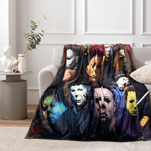 Nifio Halloween Blanket Classic Halloween Theme Throw Blanket for Adults Boys Girls Soft Cozy Plush for Couch Sofa Bed Travel Blanket 50x60 inch Red