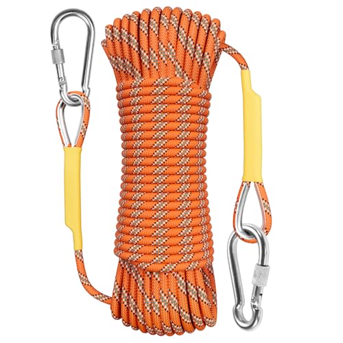 X XBEN Outdoor Climbing Rope 10M(32ft) 20M(64ft) 30M(96ft) 50M(160ft) 70M(230ft) 152M(500FT) 352M(1000FT) Static Rock Climbing Rope for Escape Rope Ice Climbing Equipment Fire Rescue Parachute